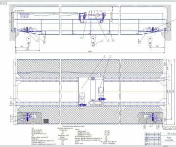 Чертеж Мостовой кран грузоподъемностью 5т.