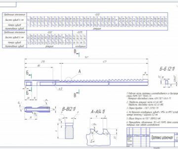 Чертеж Шпоночная протяжка 57 зубьев