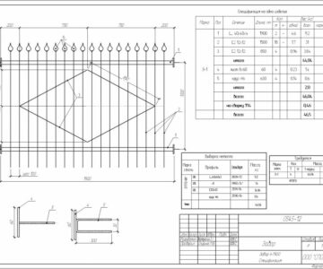 Чертеж Металлоконструкция забора чертежи