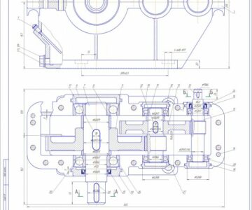 Чертеж Чертёж двухступенчатого редуктора uр=31,5