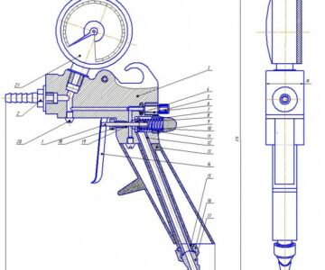 Чертеж Пистолет для порверки давления и подкачки шин