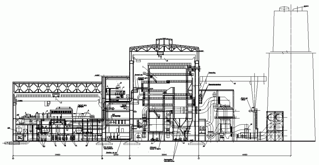 Чертеж Промышленная ТЭЦ мощностью 100 МВт