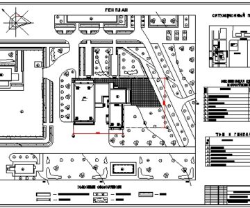 Чертеж Генплан торгово-коммерческого центра