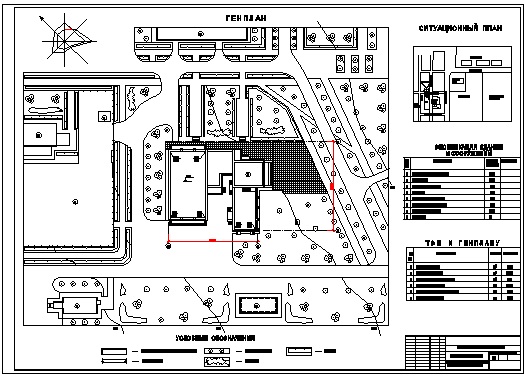 Чертеж Генплан торгово-коммерческого центра