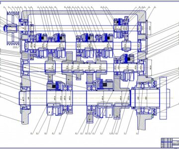Чертеж Развертка коробки скоростей станка 16К20