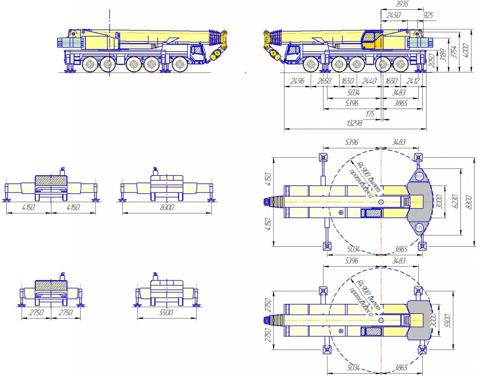 Чертеж Автокран LIEBHERR LTM-1200-5.1