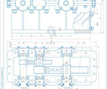 Чертеж Двухступенчатый цилиндрический редуктор u=7