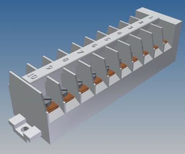 3D модель Блок зажимов БЗ24 + Колодка торцевая КТ-5 3D