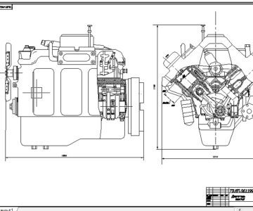 Чертеж Чертеж двигателя Зил-345