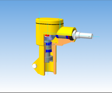 Чертеж Конический редуктор 3D 90°