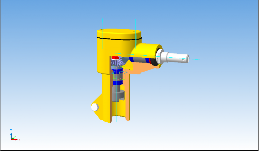 Чертеж Конический редуктор 3D 90°