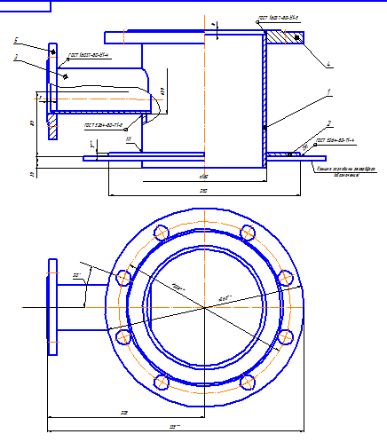 Чертеж Патрубок замерного люка