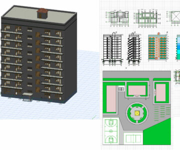 Чертеж 9-ти этажное жилое здание Архикад