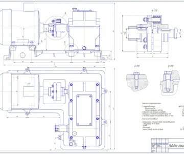 Чертеж Приводная станция с электродвигателем АИР132S4