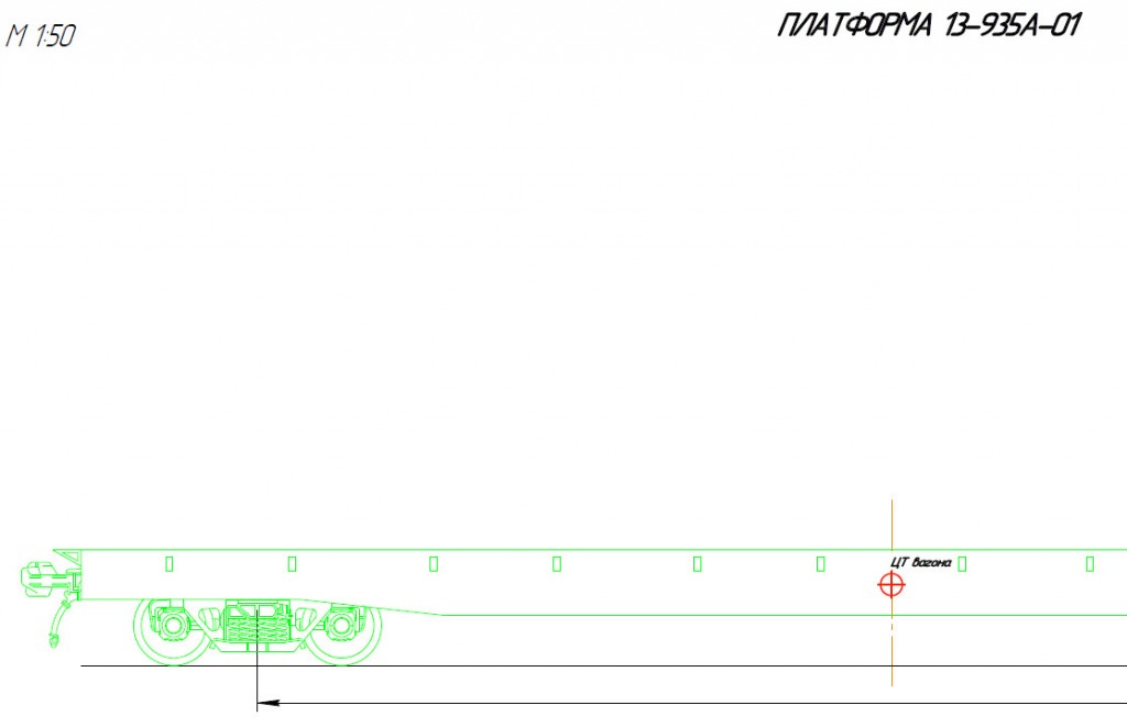 Чертеж ж/д платформа, модели 13-935A-01