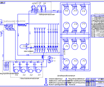 Чертеж Технологическая схема ГНПС