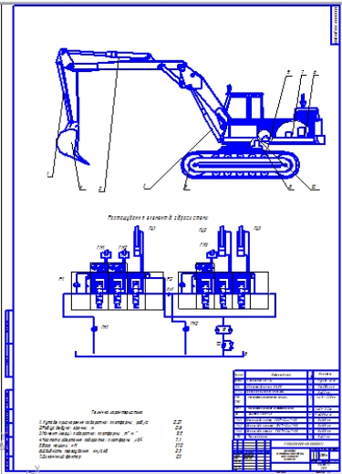 Чертеж Расчет гидросистемы экскаватора