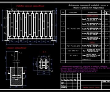Чертеж Ограждение территории 2*3м