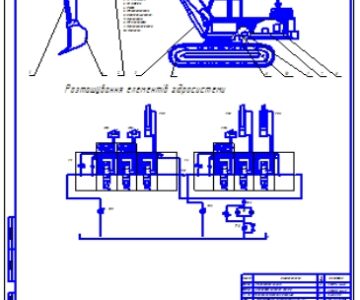 Чертеж Экскаватор гусеничный прямая лопата