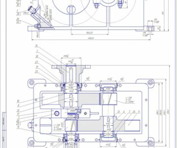 Чертеж Редуктор соосный   цилиндрический двухступенчатый