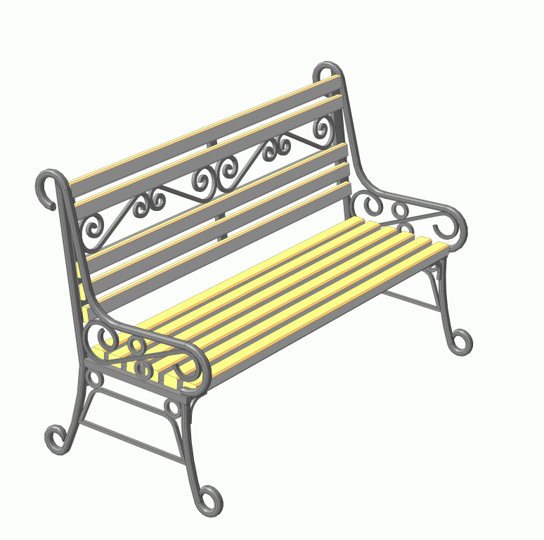 3D модель Скамейка металлическая