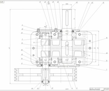 Чертеж Чертеж одноступенчатого редуктора с запиской