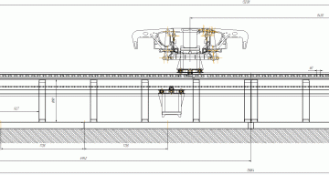 Чертеж Конвейер для транспортировки тележек грузовых вагонов