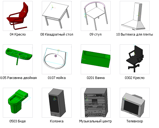 3D модель Мебель для дома в 3D (умывальник, биде, раковина и т.д.)