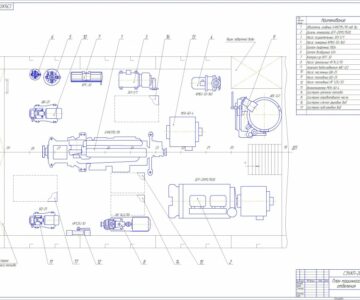 Чертеж Энергетическая установка буксира проект № Р-376