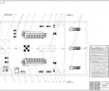 Чертеж Судовая энергетическая установка теплохода проекта №2-95А
