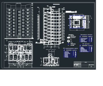 Чертеж Чертеж 9-ти этажного36 квартирного жилого дома