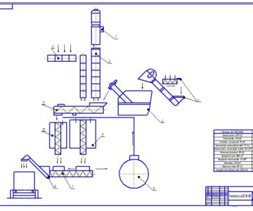 Чертеж Технологическая схема кормоприготовительного цеха КЦС-100/1000