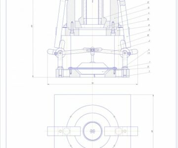 Чертеж Приспособление для крепления гильзы ДВС СМД-14.