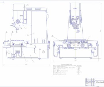 Чертеж Координатно-расточный станок 2Д450АМФ2