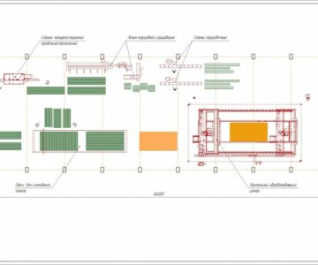 Чертеж Схема цеха X-Lam-панелей