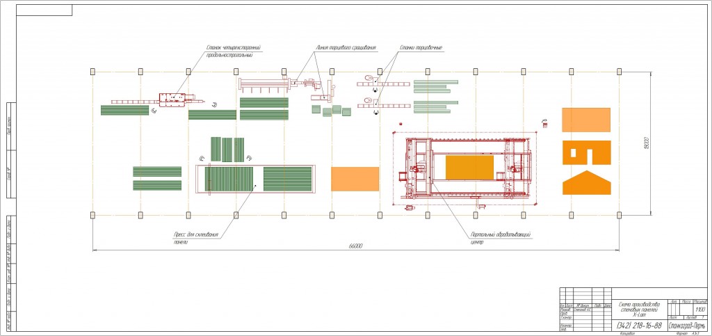 Чертеж Схема цеха X-Lam-панелей