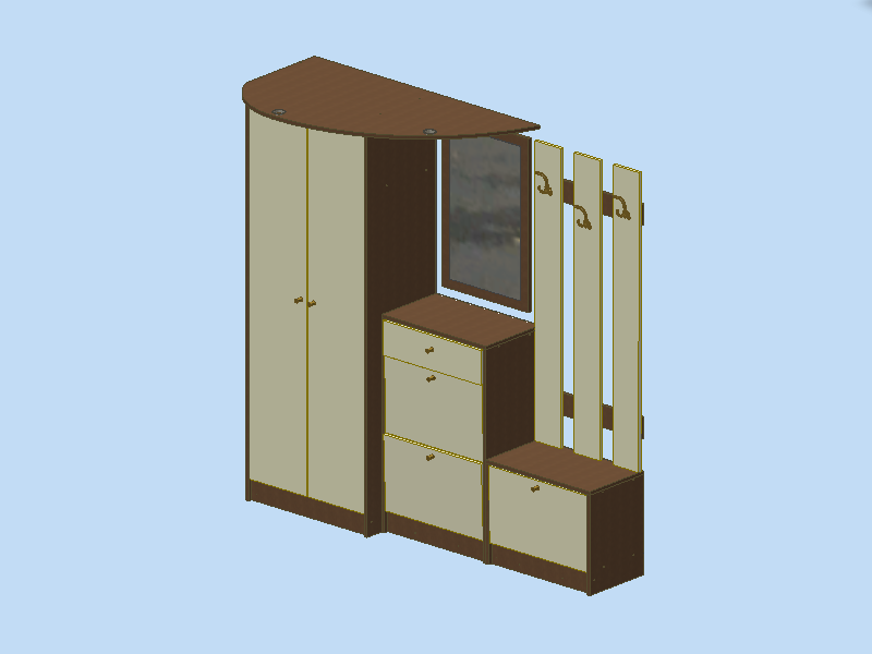 3D модель Прихожая Альба 1300х1936х450