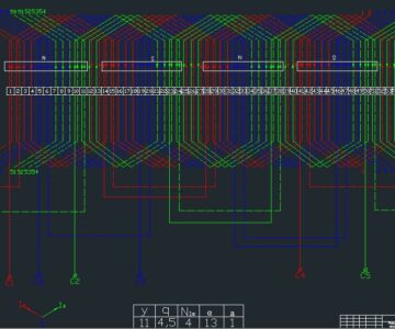 Чертеж Расчёт обмотки статора трёхфазного АД при наличии магнитопровода