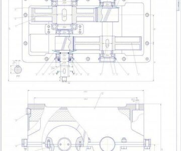 Чертеж Редуктор двухступенчатый цилиндрический соосный