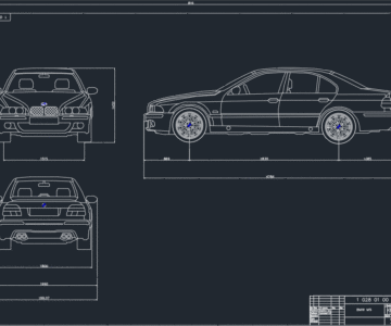 Чертеж Чертеж вид общий BMW m5 e39