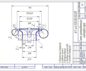 Чертеж Проектирование центробежного компрессора ТКР8,5