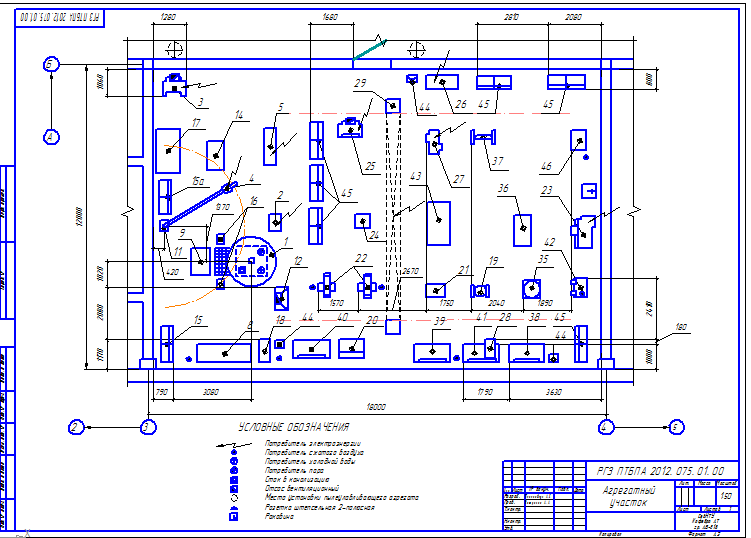 Чертеж Чертеж агрегатного участка