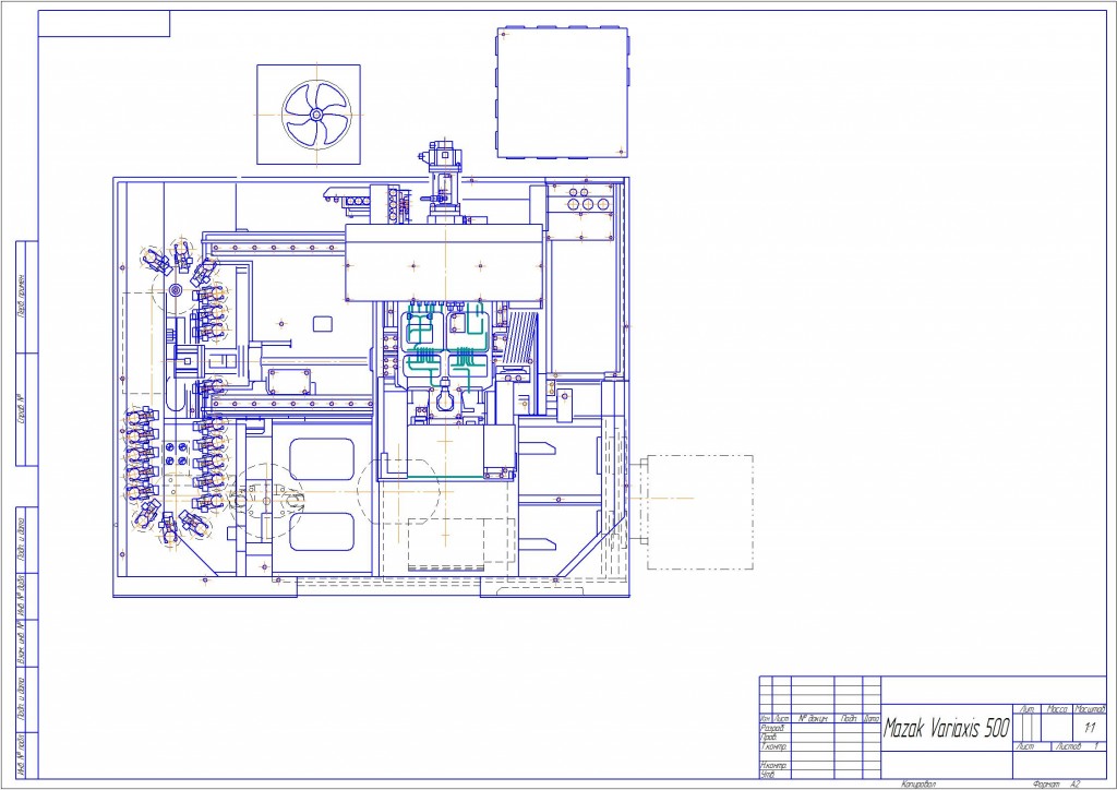 Чертеж Станок пяти координатный Mazak Variaxis 500