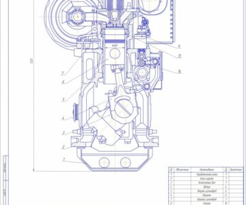 Чертеж Дизельный двигатель MAN 6L48/60