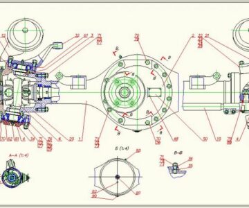 Чертеж Передний ведущий мост автомобиля КАМАЗ 6522