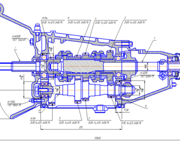 Чертеж Определить тягово-динамические свойства автомобиля и спроектировать трансмиссию автомобиля с подробной разработкой конструкции 4-х ступенчатой коробки передач