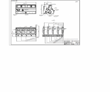 Чертеж Блок цилиндров ЗМЗ-402