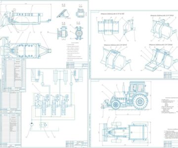 Чертеж Бульдозер на базе МТЗ