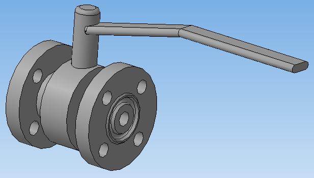 3D модель 3D крана шарового Ду15