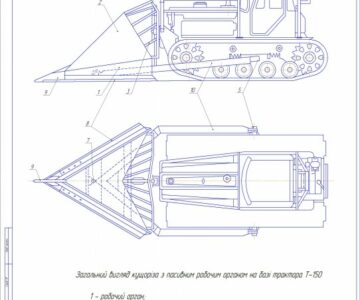 Чертеж Курсовой проект. Расчет параметров кустрореза на базе трактора Т-150